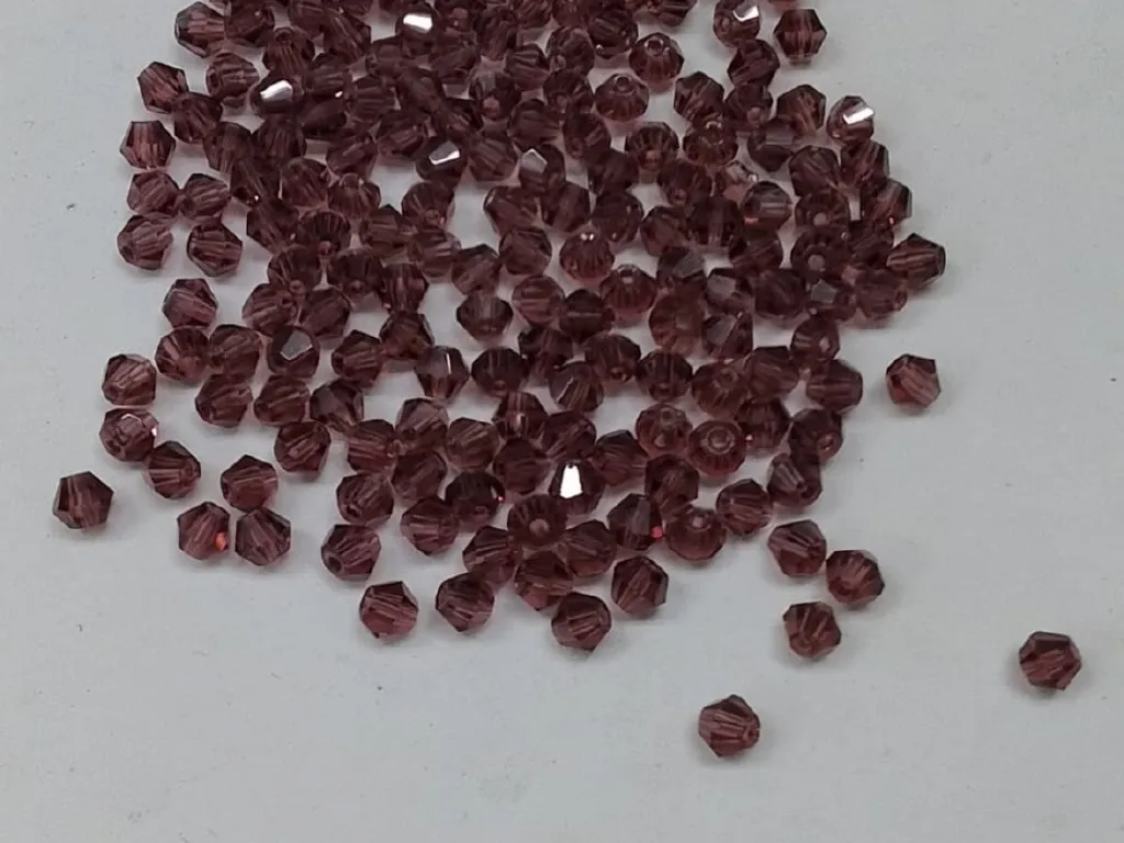 Amethyst Purple New Cut Crystal Glass Beads- 4 mm (Wholesale)