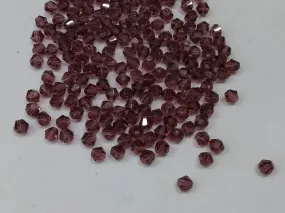 Amethyst Purple New Cut Crystal Glass Beads- 4 mm (Wholesale)