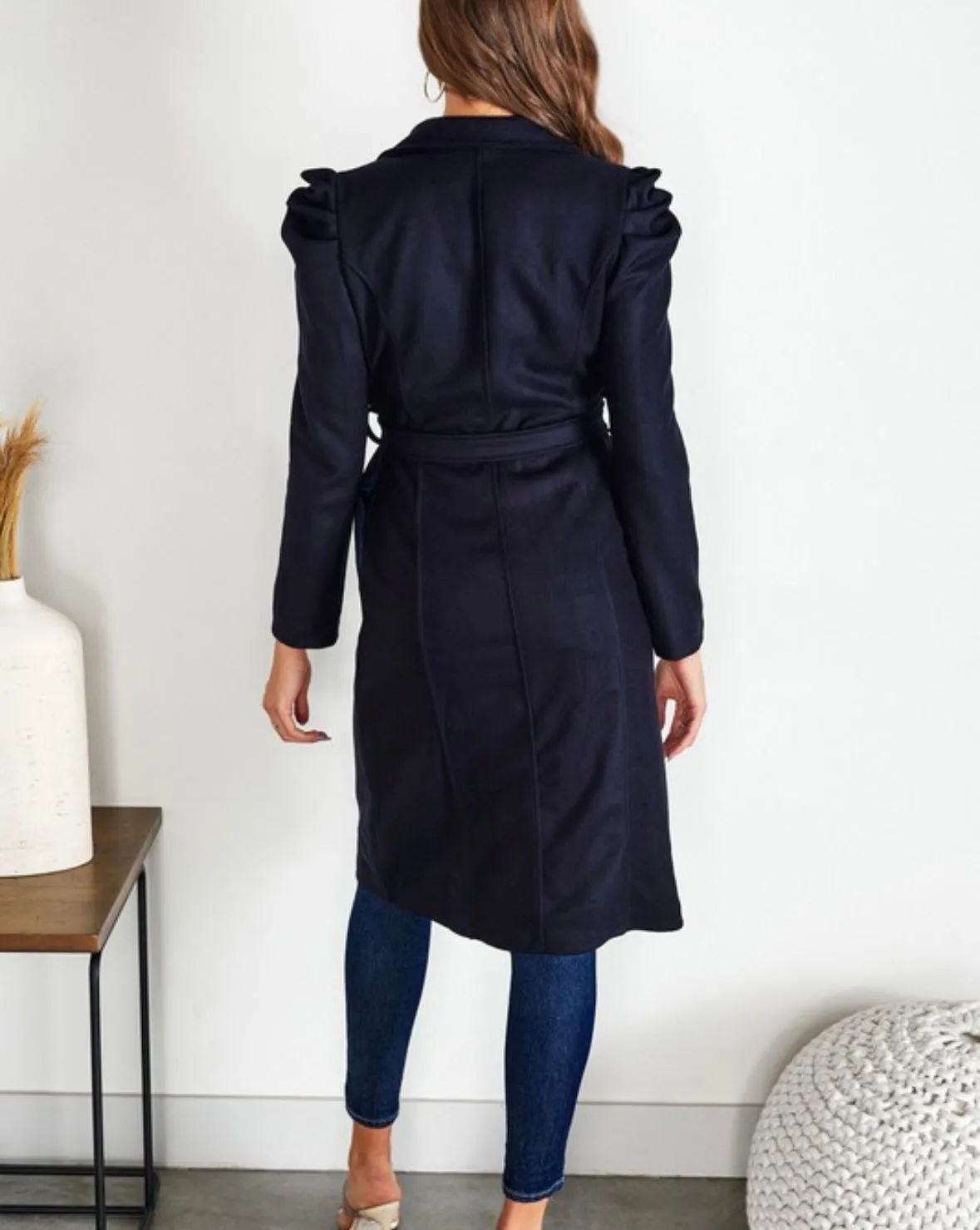 Bubble Sleeve Felt Wool Coat