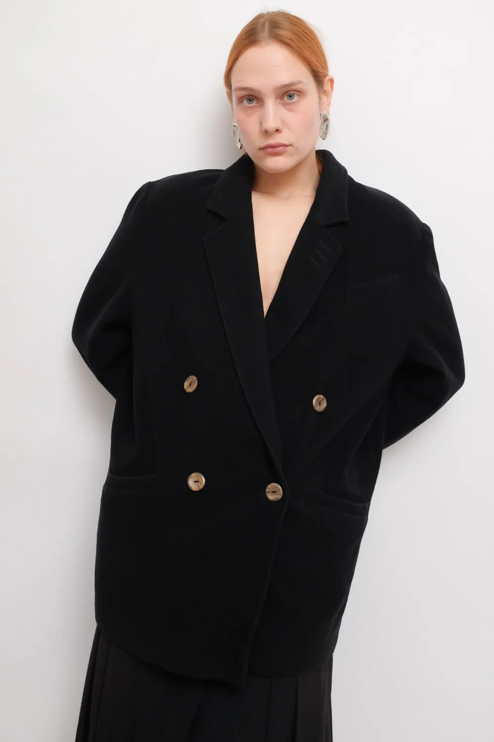 CASHMERE WOOL BLACK CLASSY BLAZER