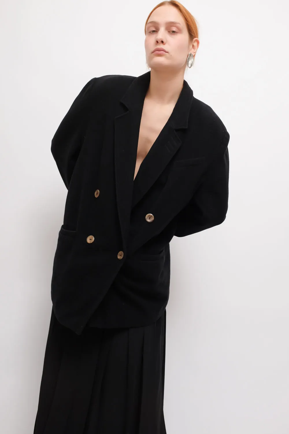 CASHMERE WOOL BLACK CLASSY BLAZER