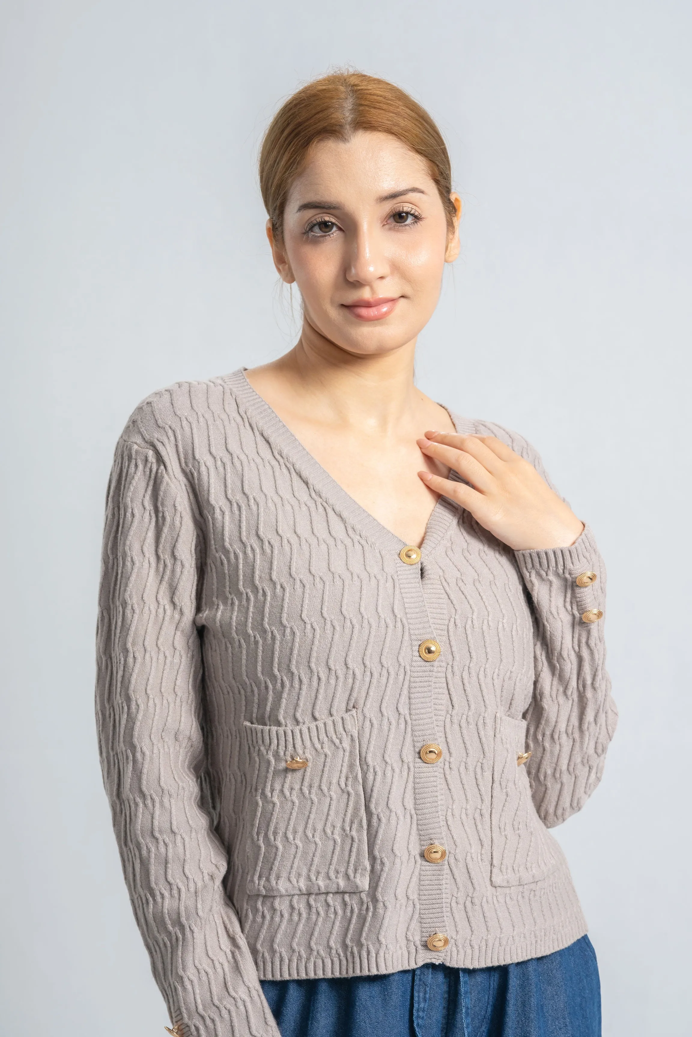 Classic Textured Knit Cardigan