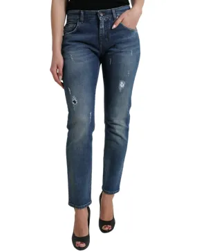 Dolce & Gabbana Chic Boyfriend Mid-Waist Stretch Jeans