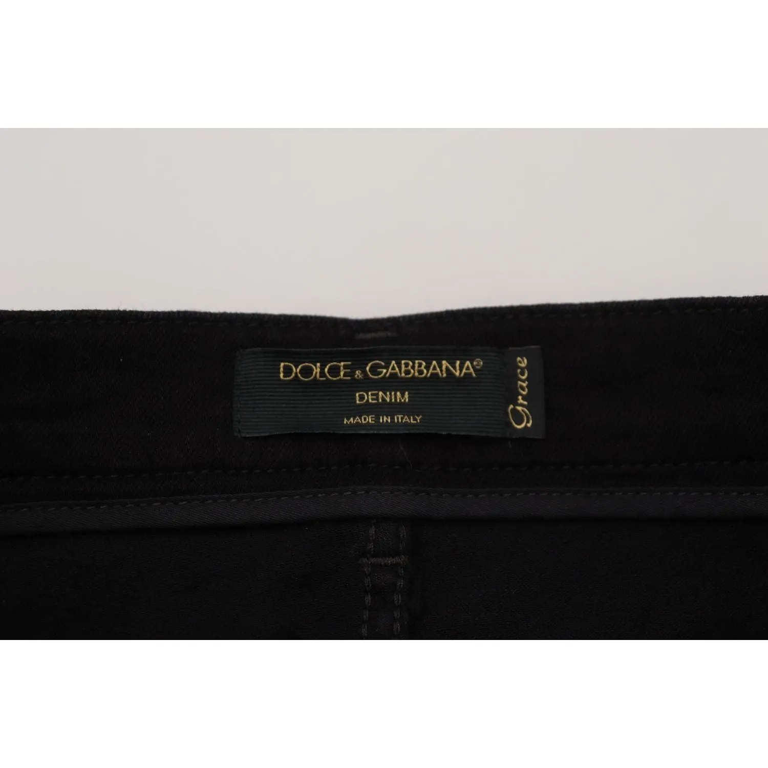 Dolce & Gabbana Chic High Waist Slim Fit Black Jeans