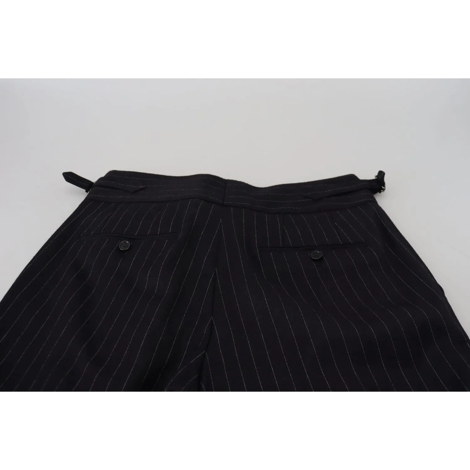 Dolce & Gabbana Elegant Black Striped Wool Blend Trousers