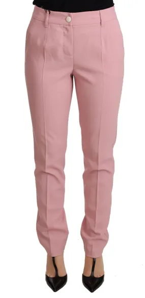 Dolce & Gabbana Elegant Pink Tapered Wool Trousers