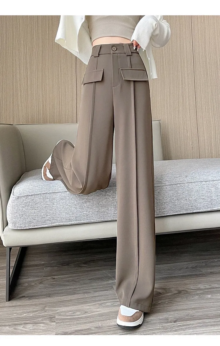 Elegant Seamed Flap Trousers