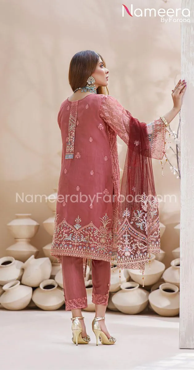 Elegant Tea Pink Salwar Kameez By Designer 2021 #PF219