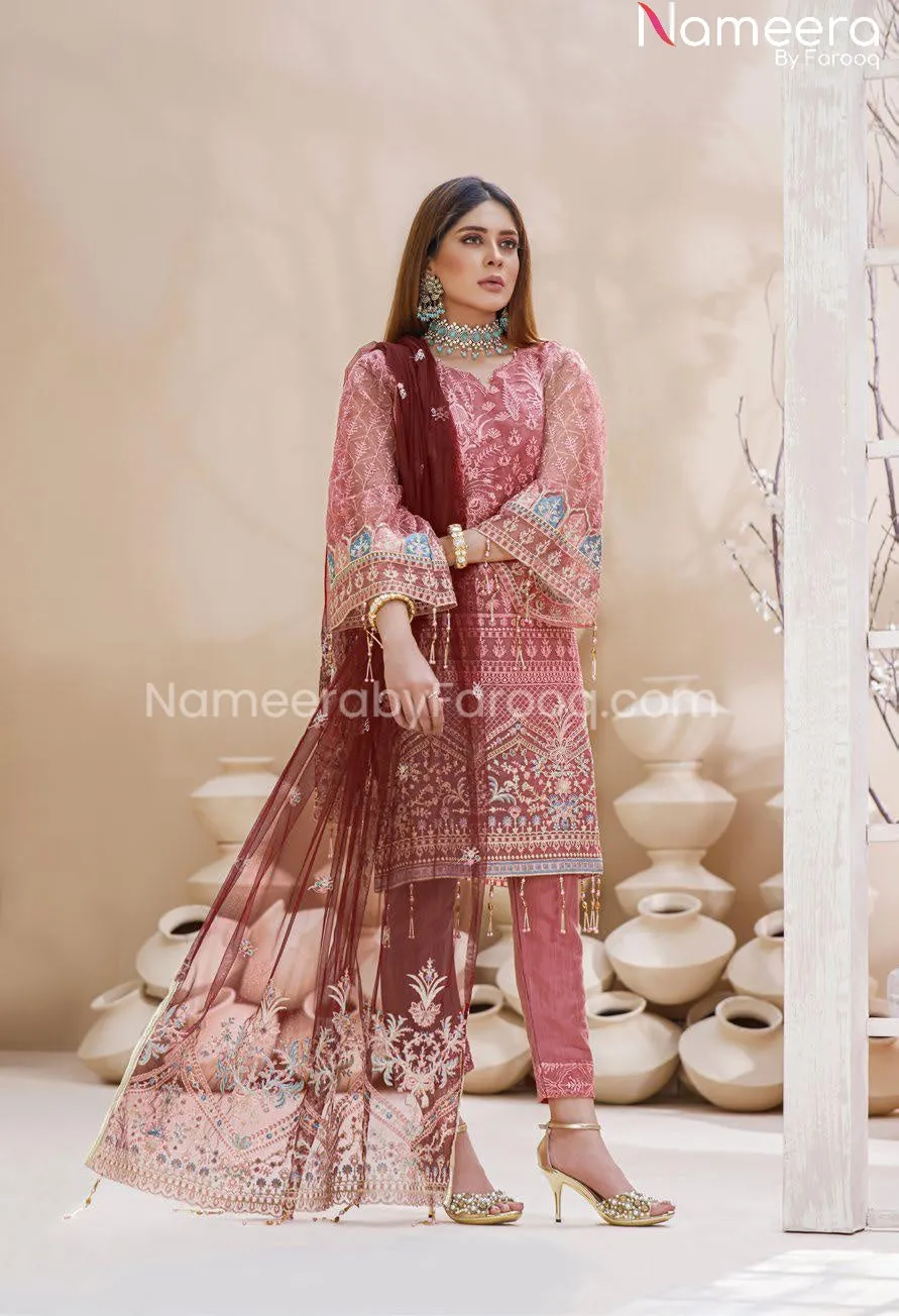 Elegant Tea Pink Salwar Kameez By Designer 2021 #PF219