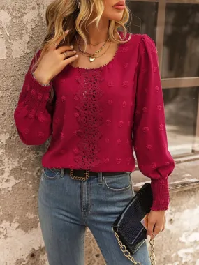 Fiery Passion Red Blouse Long Sleeve