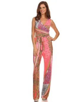 Jumpsuit Romper Paisley Coral