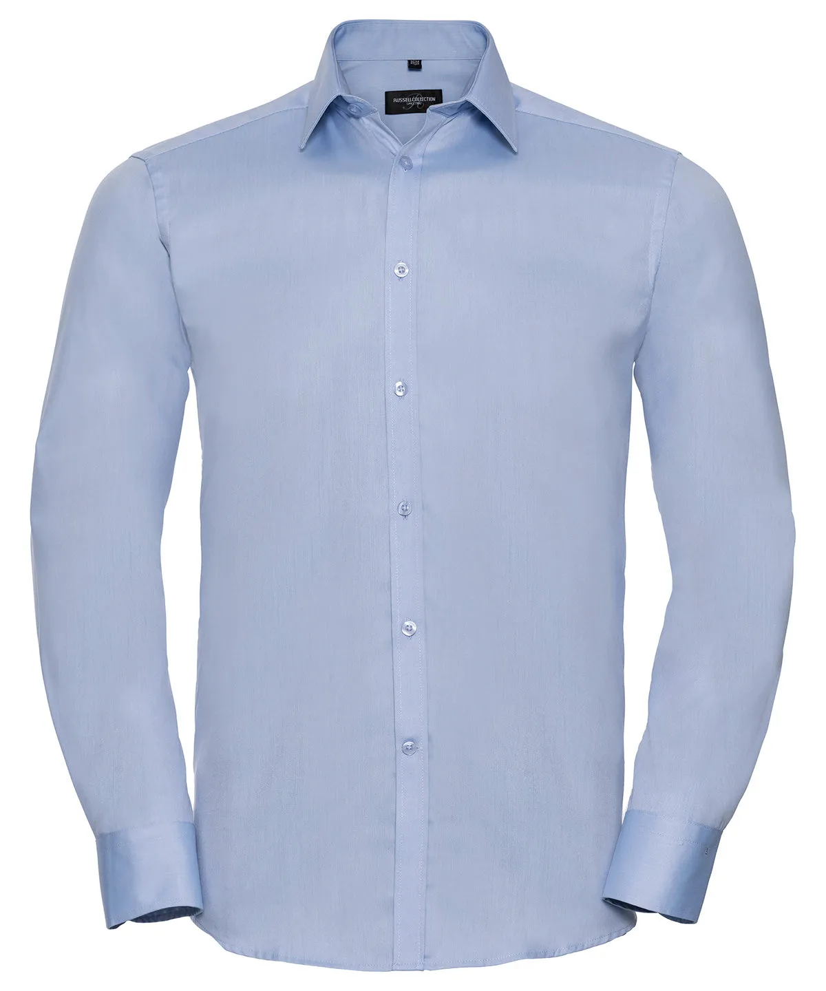 Long sleeve herringbone shirt | Light Blue