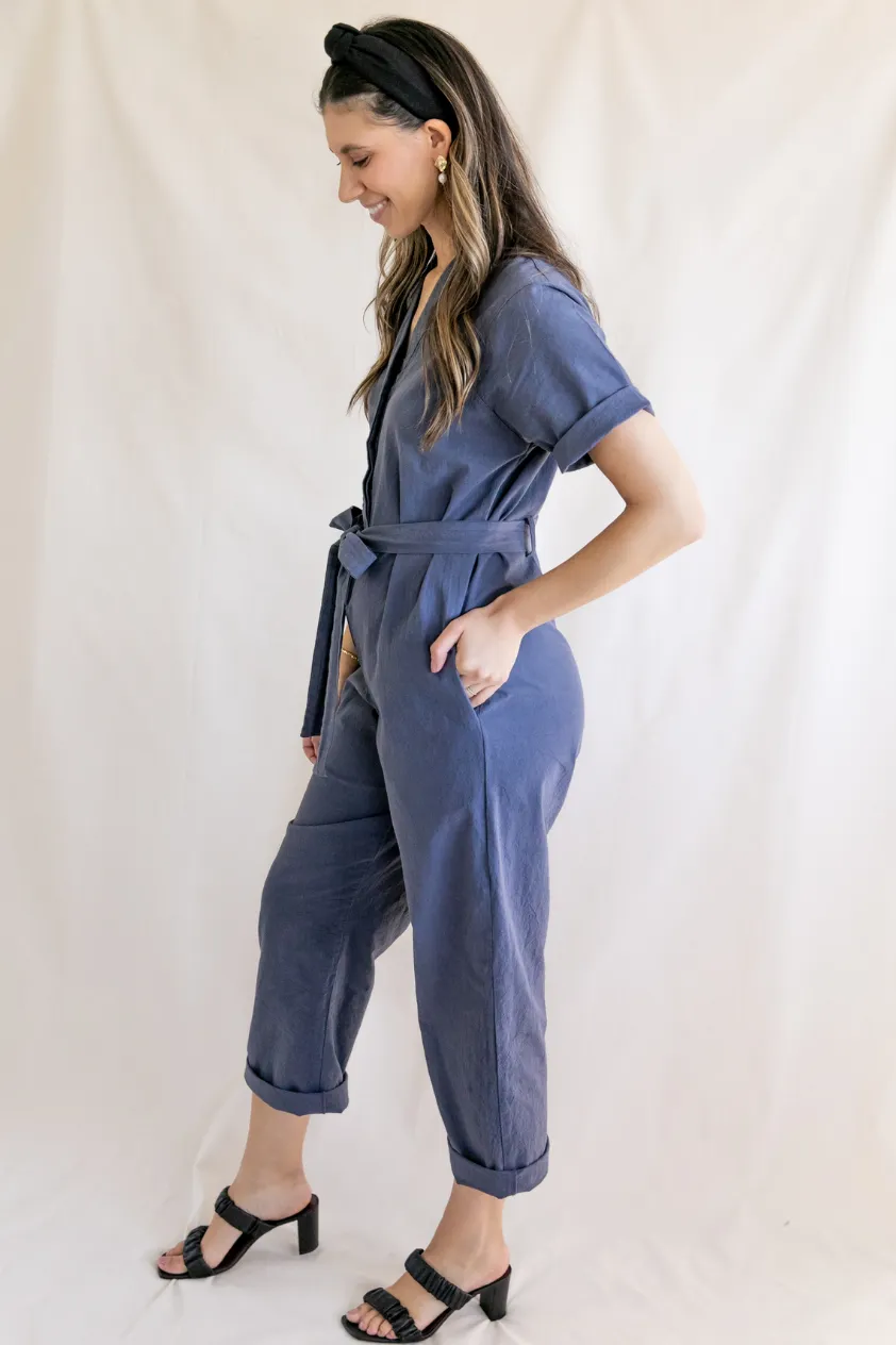 Marion Cotton Slate Jumpsuit