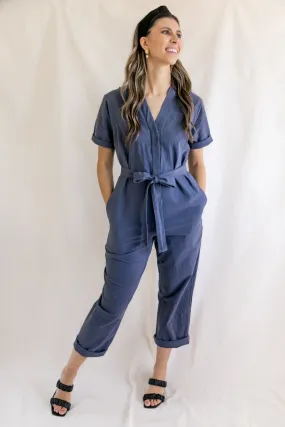 Marion Cotton Slate Jumpsuit