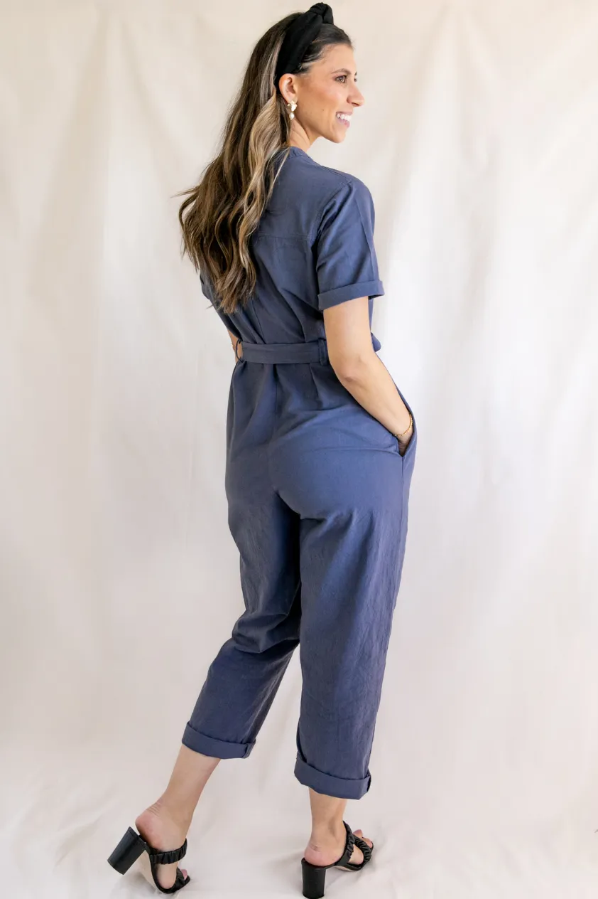 Marion Cotton Slate Jumpsuit