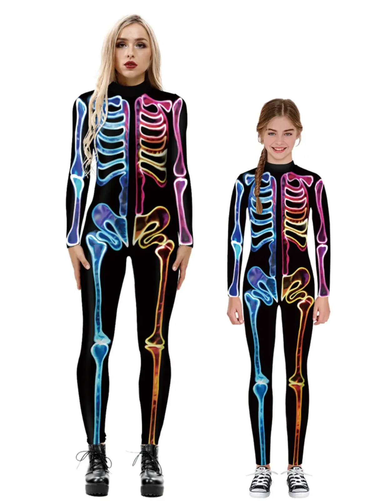 Mommy and Me Adorable Skeleton Halloween Costumes