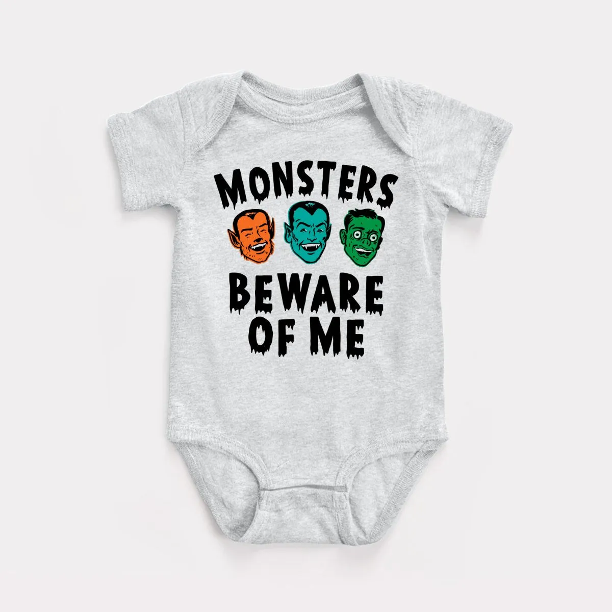 Monsters Beware Of Me Baby Bodysuit