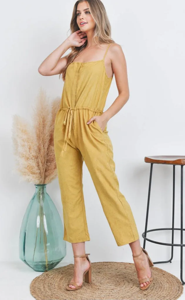 Moss Spaghetti Strap Jumpsuit