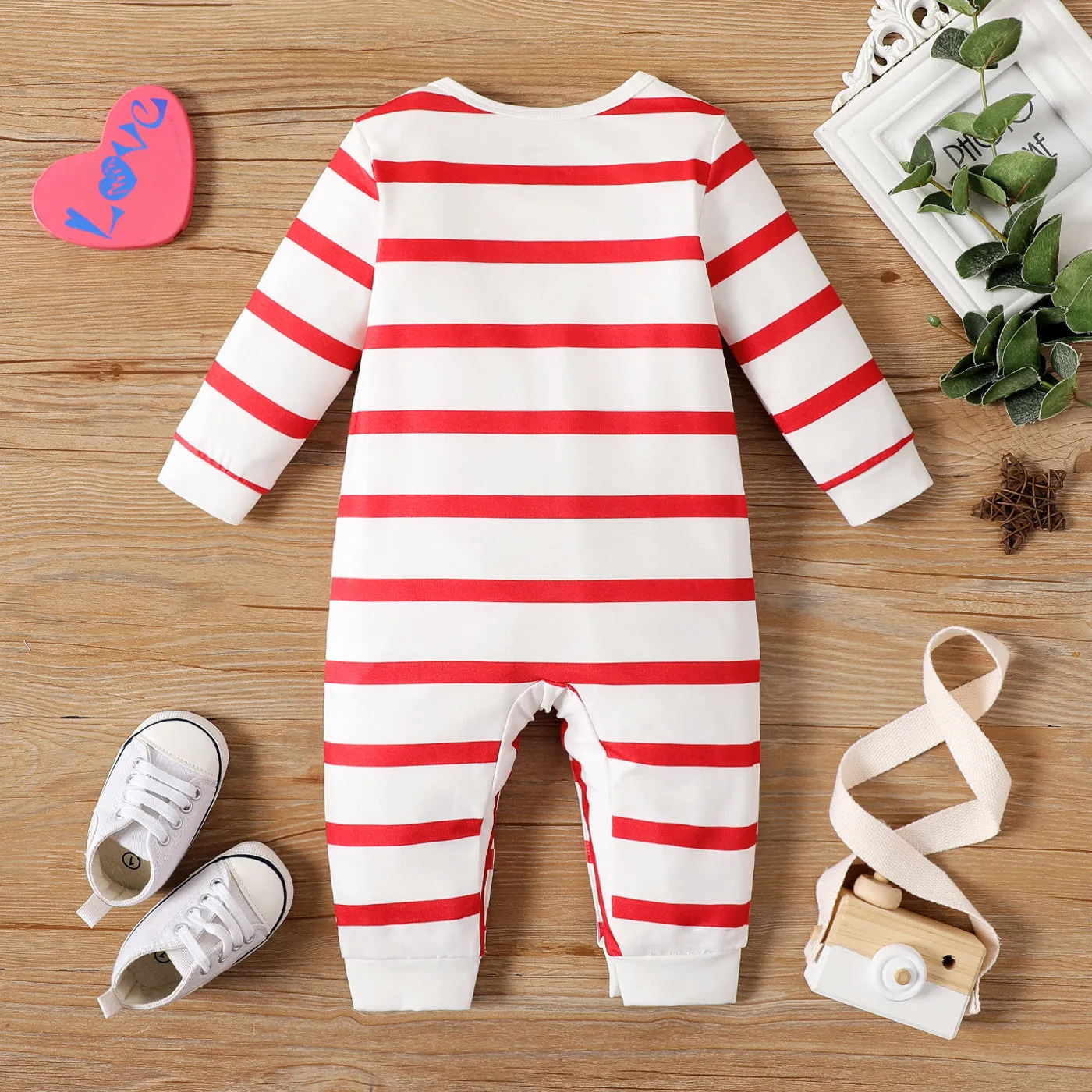 Naia Baby Girl/Boy Letter Print Long-sleeve Naia™ Jumpsuits