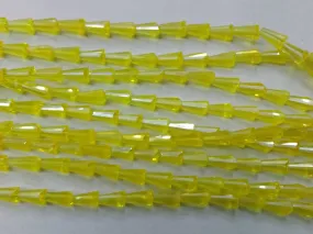 Neon Yellow Conical Crystal Glass Beads (Wholesale)