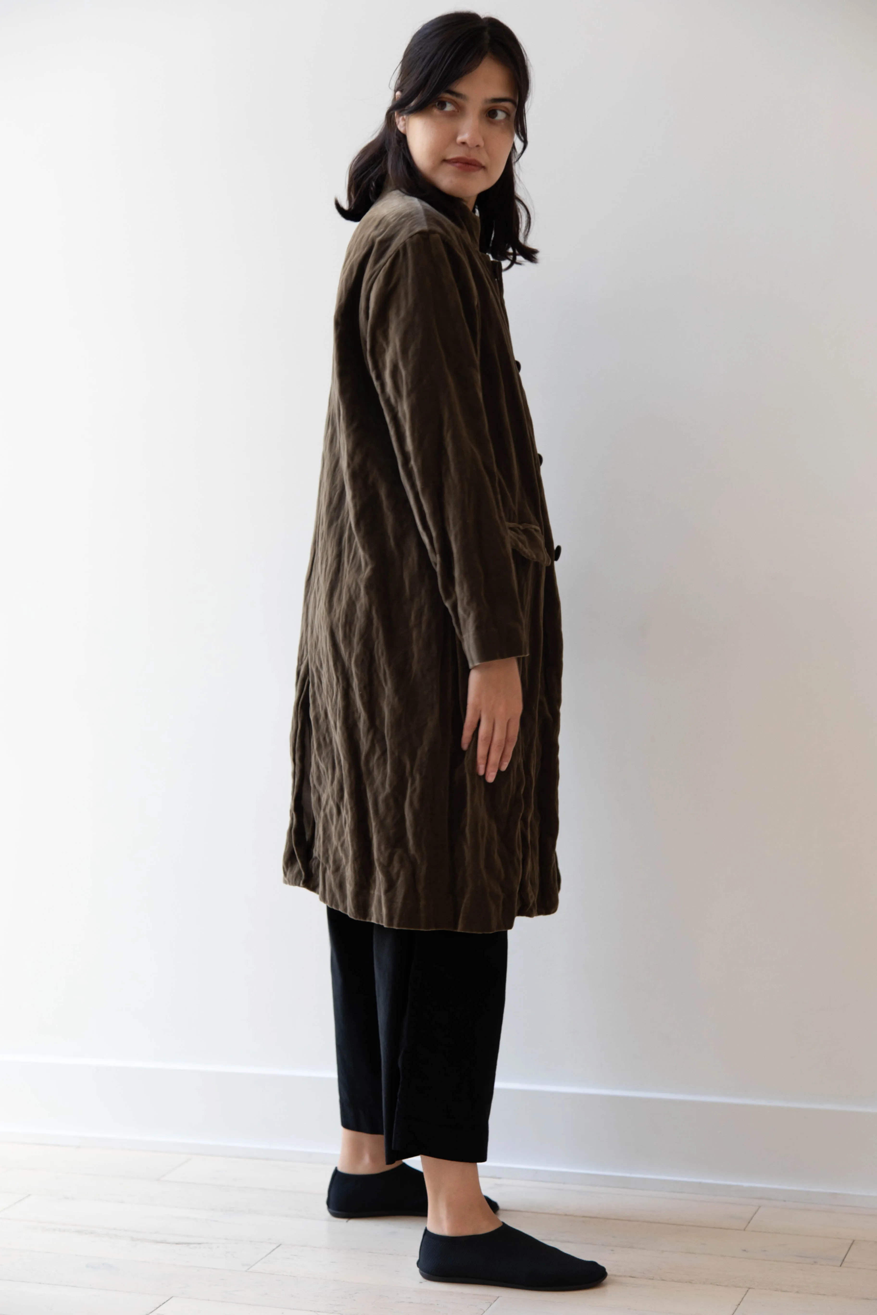 Pas de Calais | Velvet Coat in Khaki