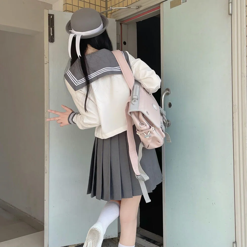 [Pink Grey] JK sailor girl school uniform set