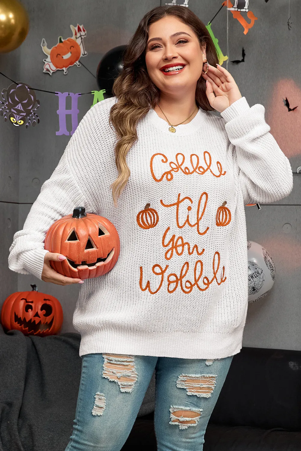 Pop Up Crochet Plus Size Sweater