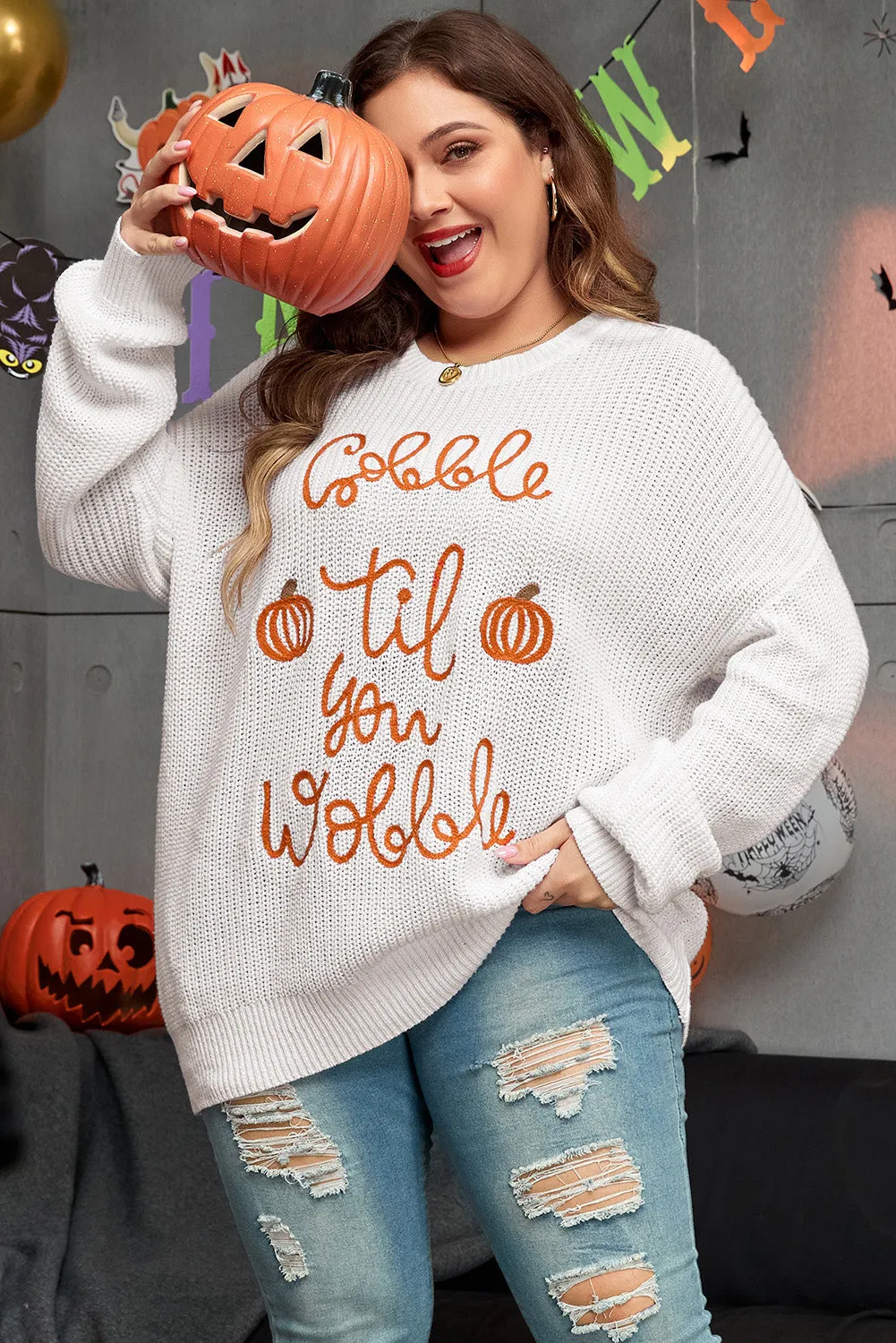 Pop Up Crochet Plus Size Sweater