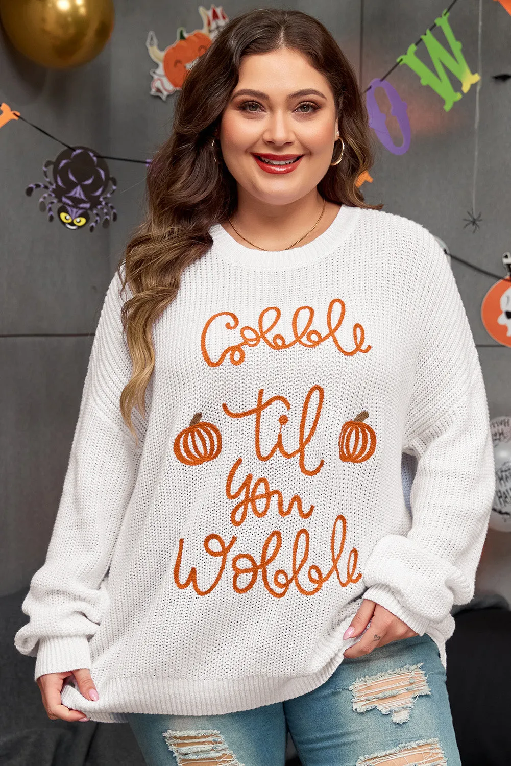 Pop Up Crochet Plus Size Sweater