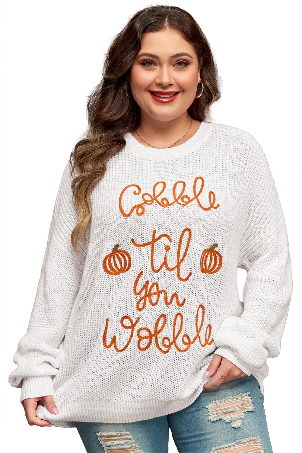 Pop Up Crochet Plus Size Sweater