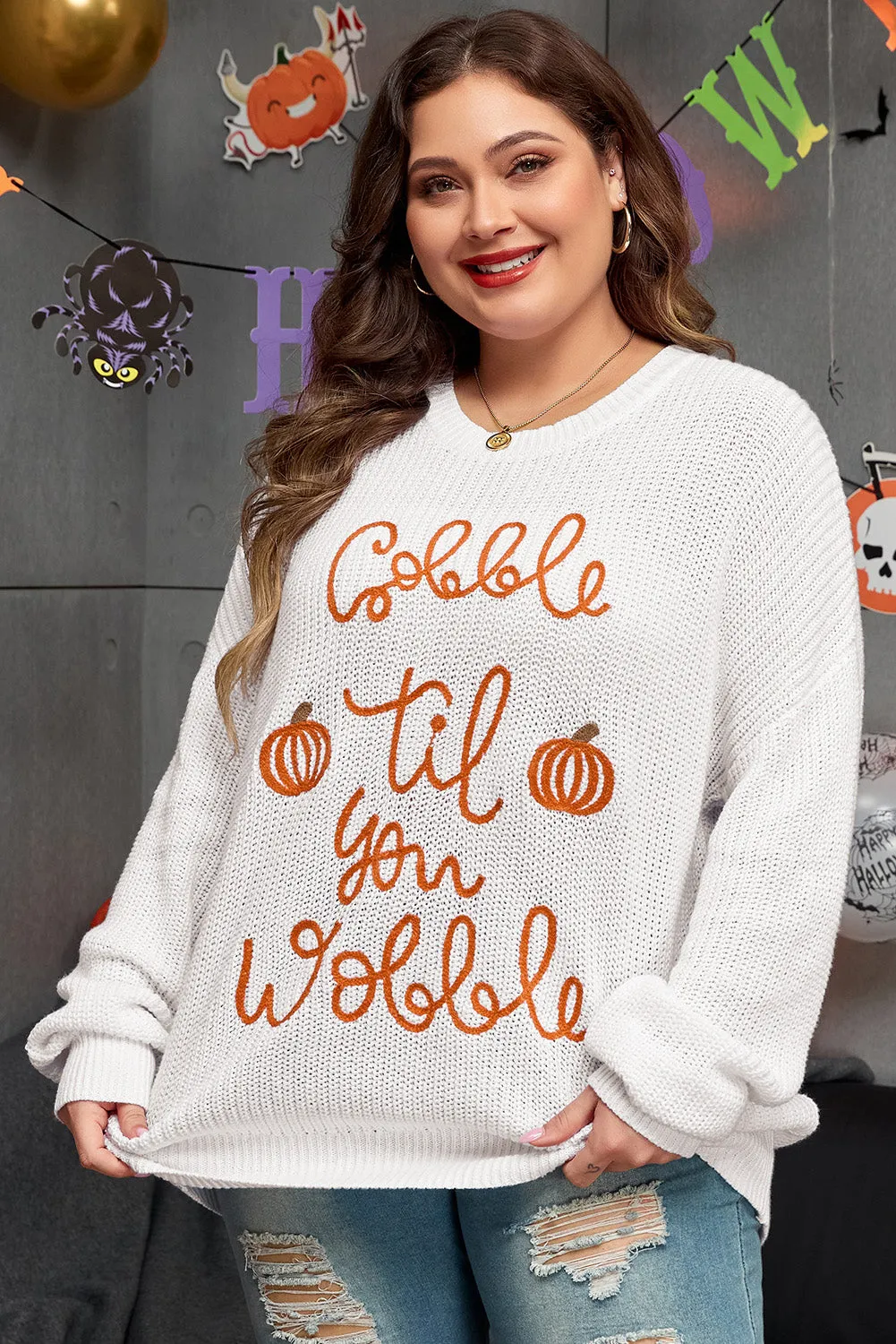 Pop Up Crochet Plus Size Sweater