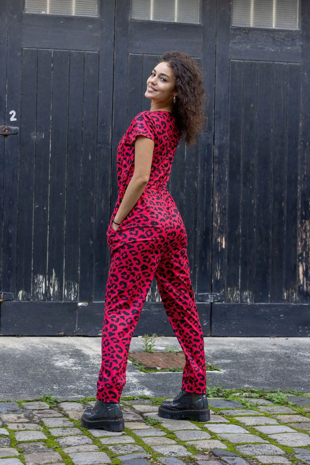 Red Leopard Breastfeeding Jumpsuit