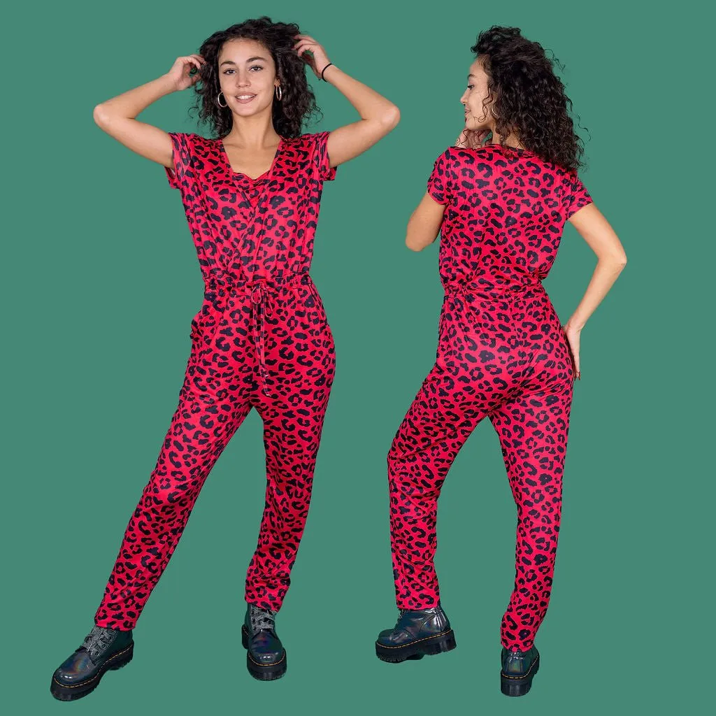 Red Leopard Breastfeeding Jumpsuit