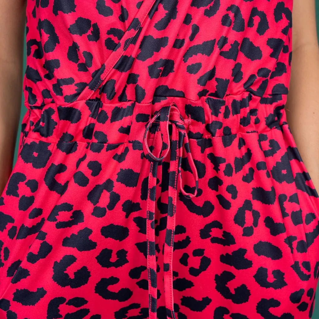 Red Leopard Breastfeeding Jumpsuit