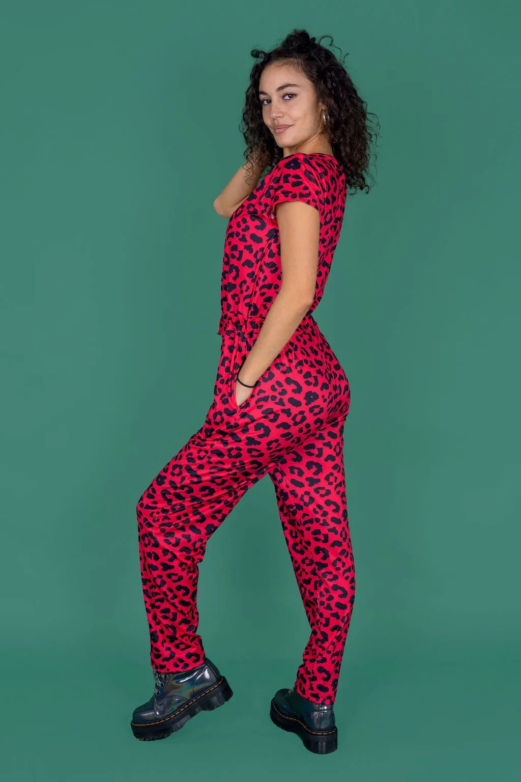 Red Leopard Breastfeeding Jumpsuit