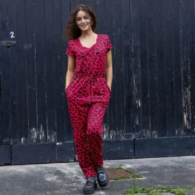 Red Leopard Breastfeeding Jumpsuit