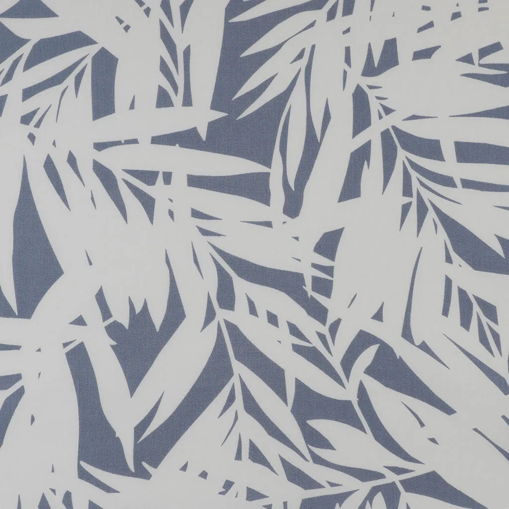 Sierra - Blue Palms Viscose Poplin Woven Fabric Sample