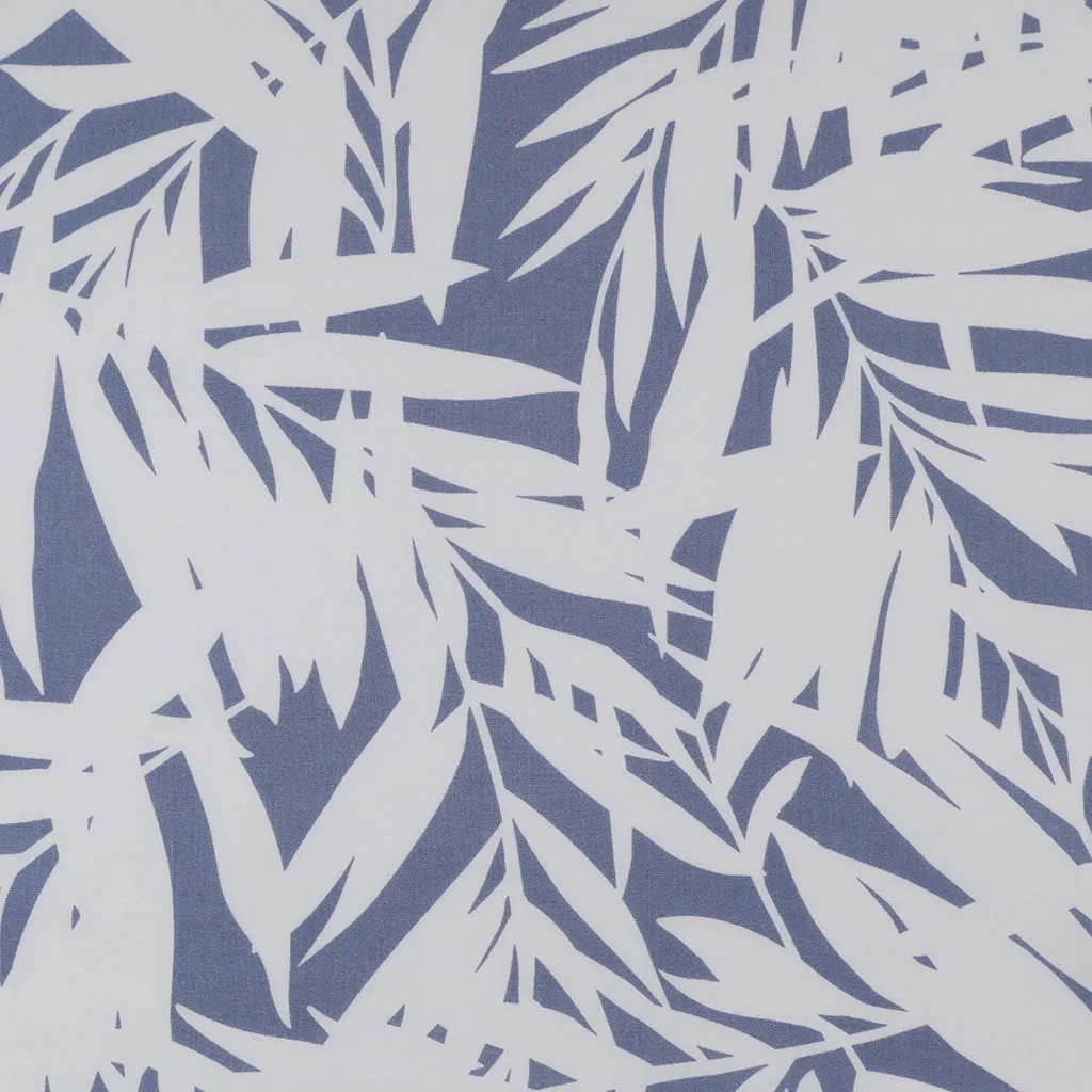 Sierra - Blue Palms Viscose Poplin Woven Fabric