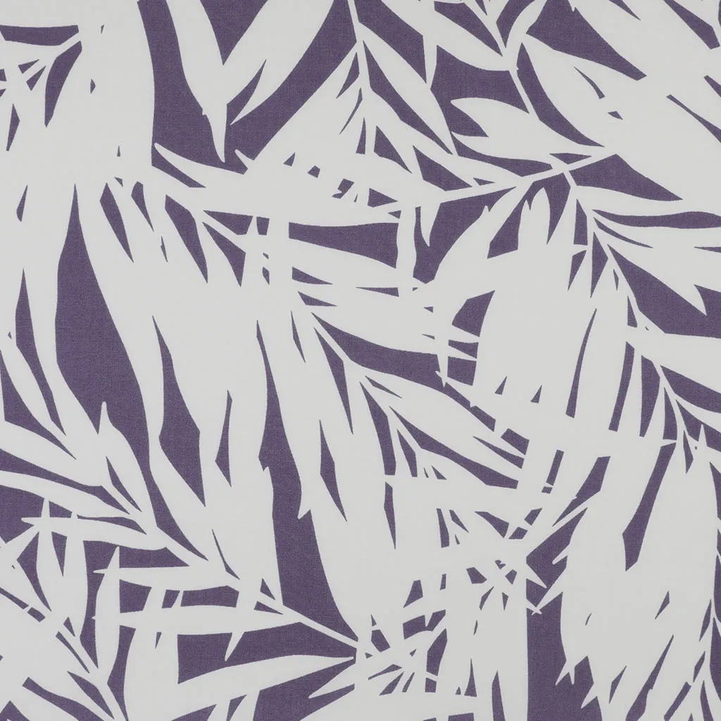 Sierra - Purple Palms Viscose Poplin Woven Fabric Sample