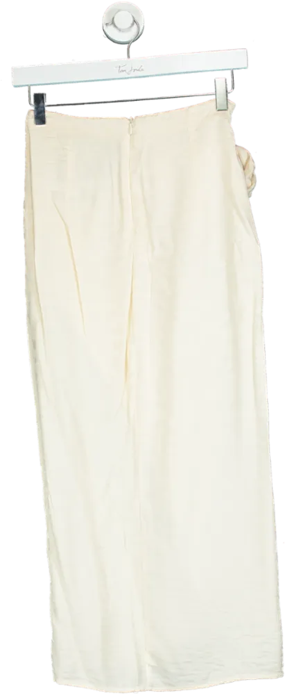 Stradivarius Cream High Waist Trousers UK 4