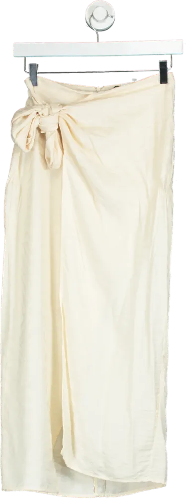 Stradivarius Cream High Waist Trousers UK 4