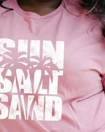 Sun Salt Sand Short Sleeve Graphic Tee | Mauve