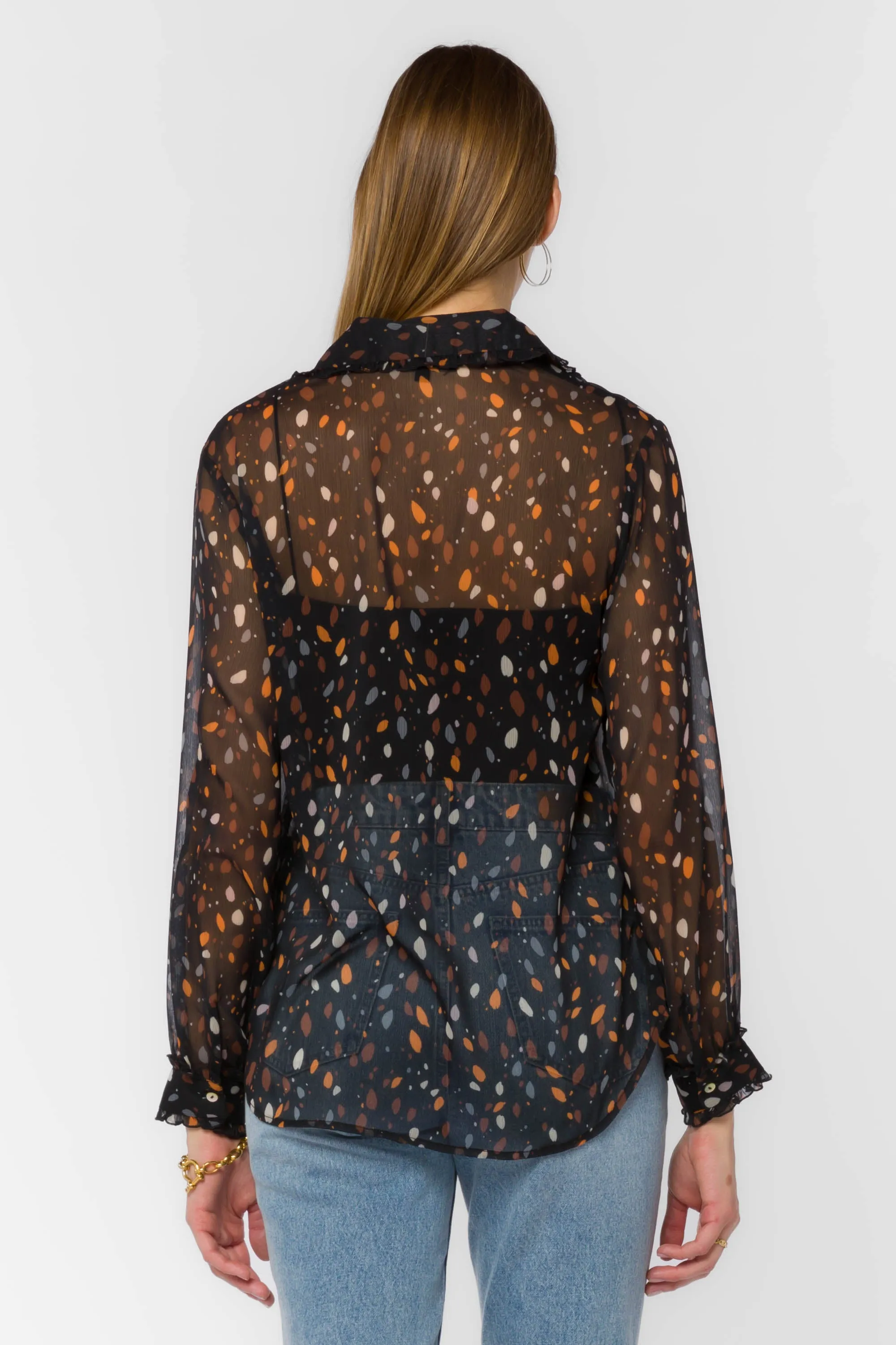 Theona Black Dots Shirt