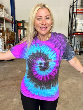 Turquoise Swirl Tie-Dye Tee - Blank