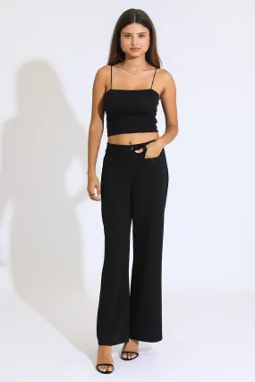 Vanessa High Rise Trousers - Wrinkle Resistant Black