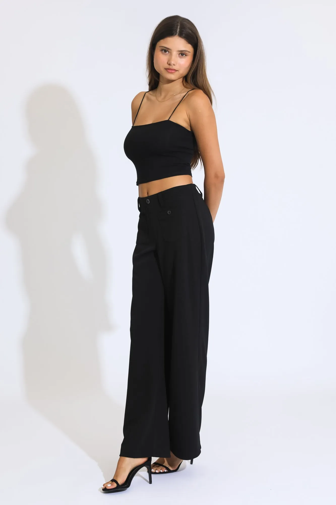 Vanessa High Rise Trousers - Wrinkle Resistant Black