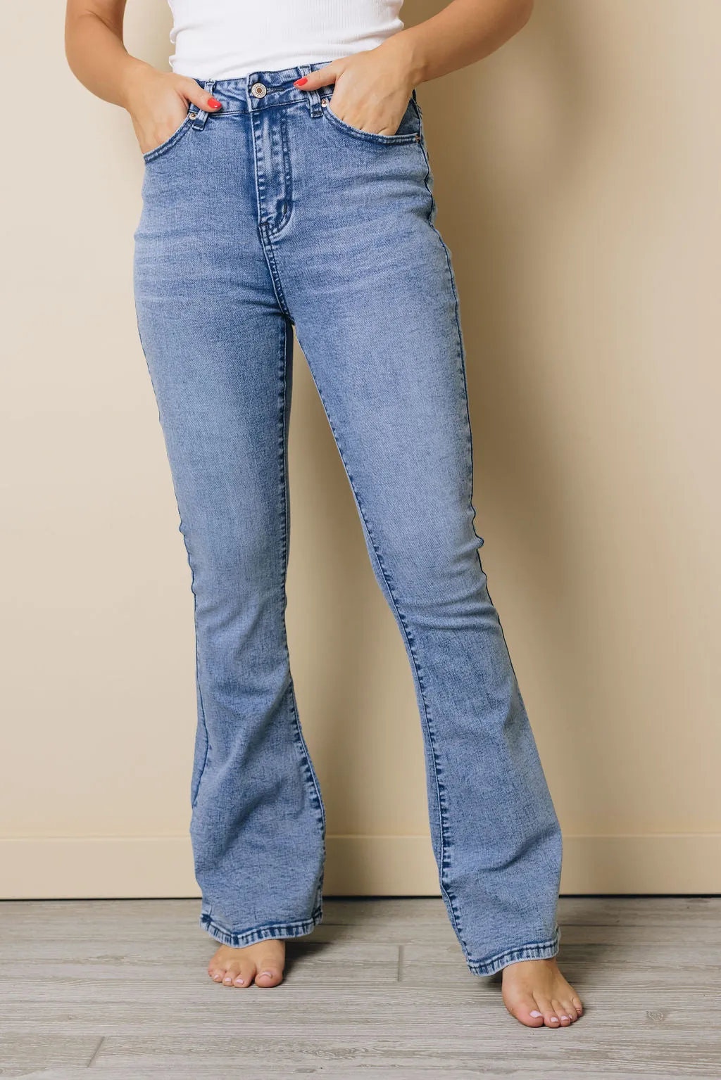 Vintage Washed Flare Jeans